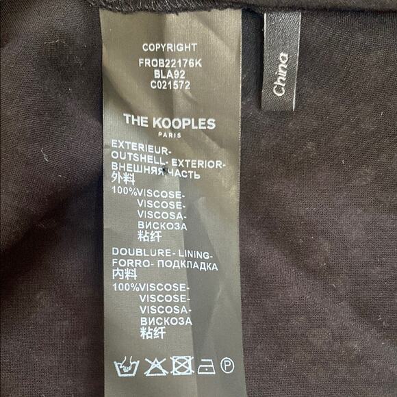 The Kooples Black Pink White Polka Dot Wrap Dress Puff Sleeves Belt Silver - 1 - Picture 9 of 11